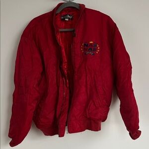 NAF NAF Vibrant Red 90s bomber Jacket